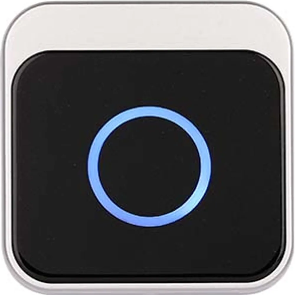 IP65 tamper-proof dual-frequency card reader with blue ring indicator, 86 mm housing, front view