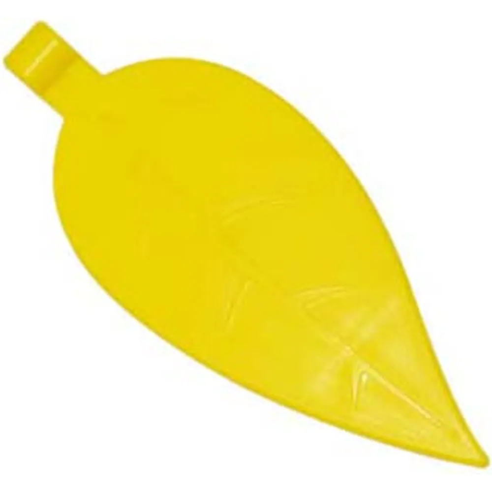 Yellow leaf-shaped UHF RFID plant tag with a short stem at the narrow end