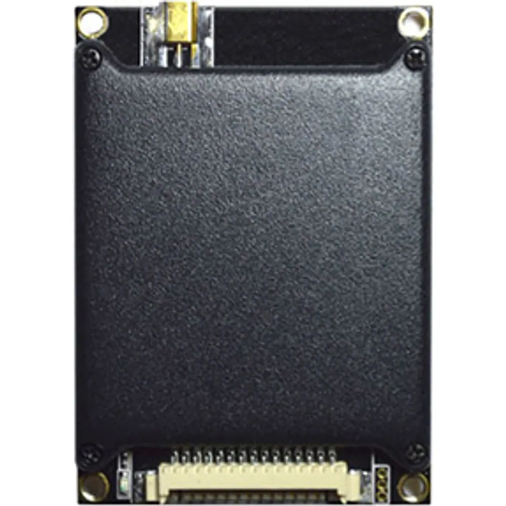 Single-port UHF RFID reader module, shielded top side with one antenna connector and host header
