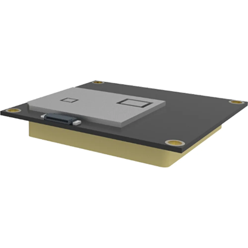 Ultra-thin low-power UHF RFID module, angled view of the low-profile back side